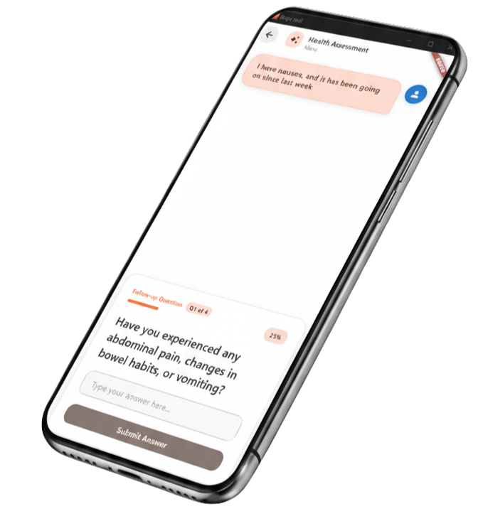Mojowell AI Symptom Checker Interface